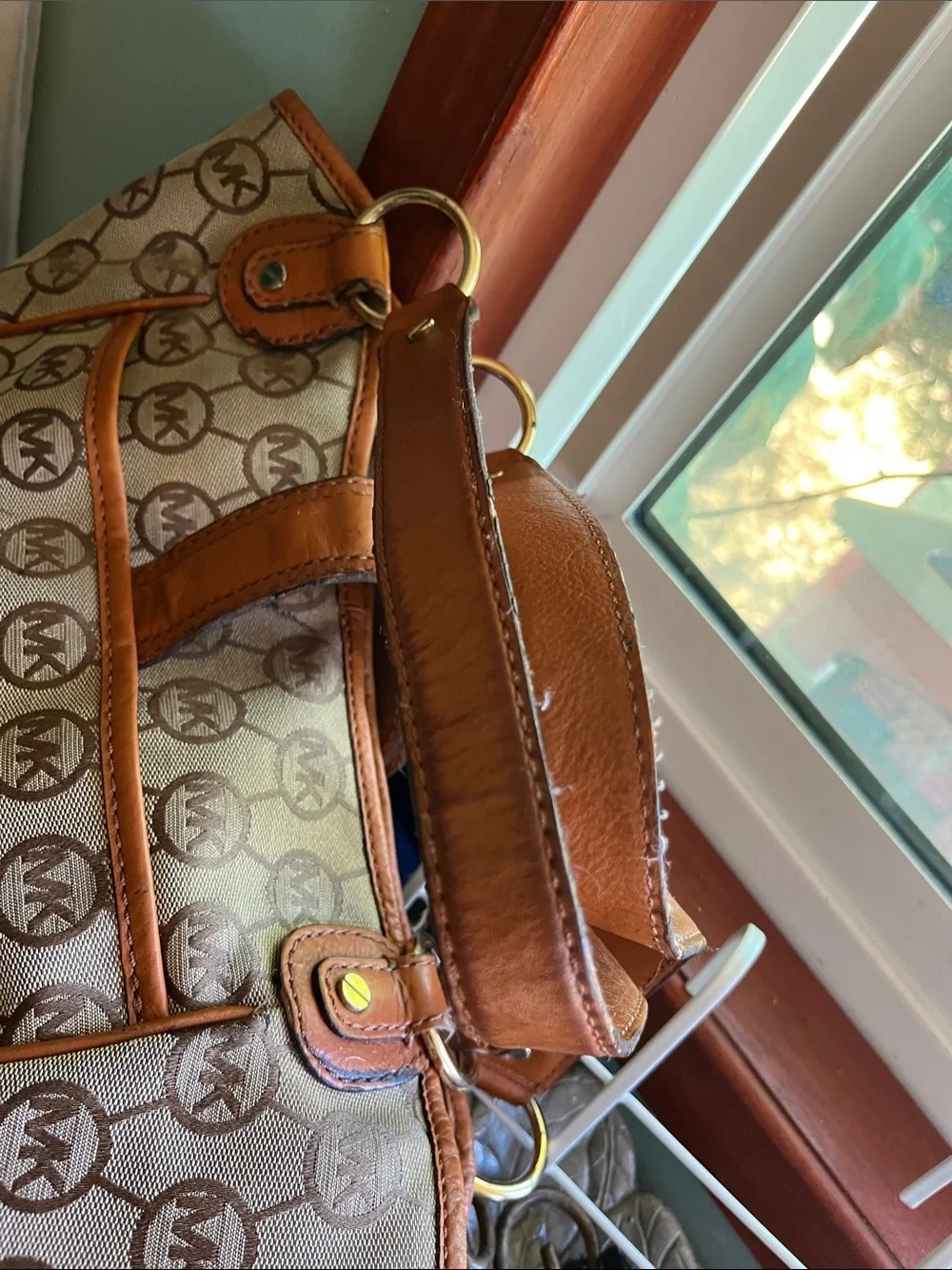 Michael Kors Tan Brown Signature Logo Shoulder Bag